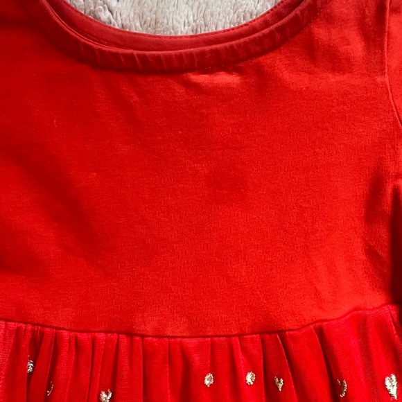 Hanna Andersson Christmas Dress with Tulle and bow embroidered details Sz 2T - Picture 5 of 10